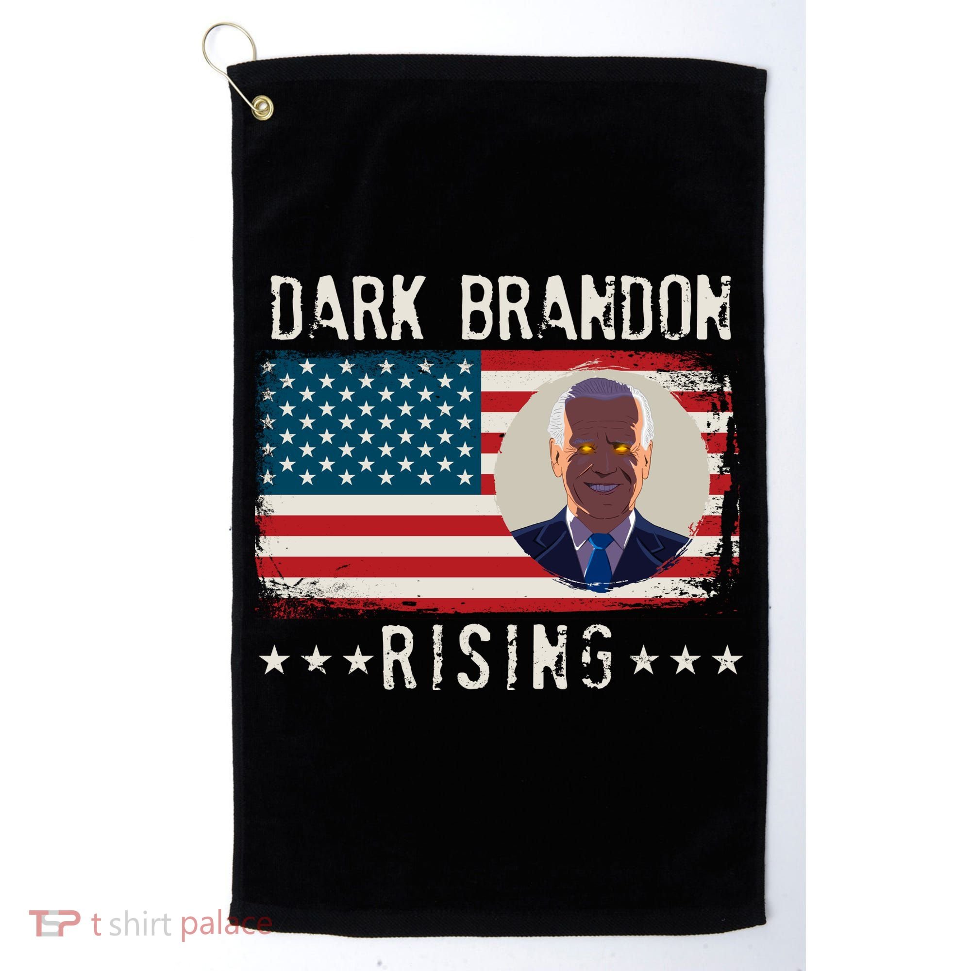 Dark Brandon Rising Anti Joe Biden Distressed USA American Flag Golf Towel