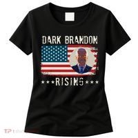 Dark Brandon Rising Anti Joe Biden Distressed USA American Flag Women's T-Shirt thumb 0