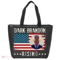 Dark Brandon Rising Anti Joe Biden Distressed USA American Flag Tote Bag thumb 0