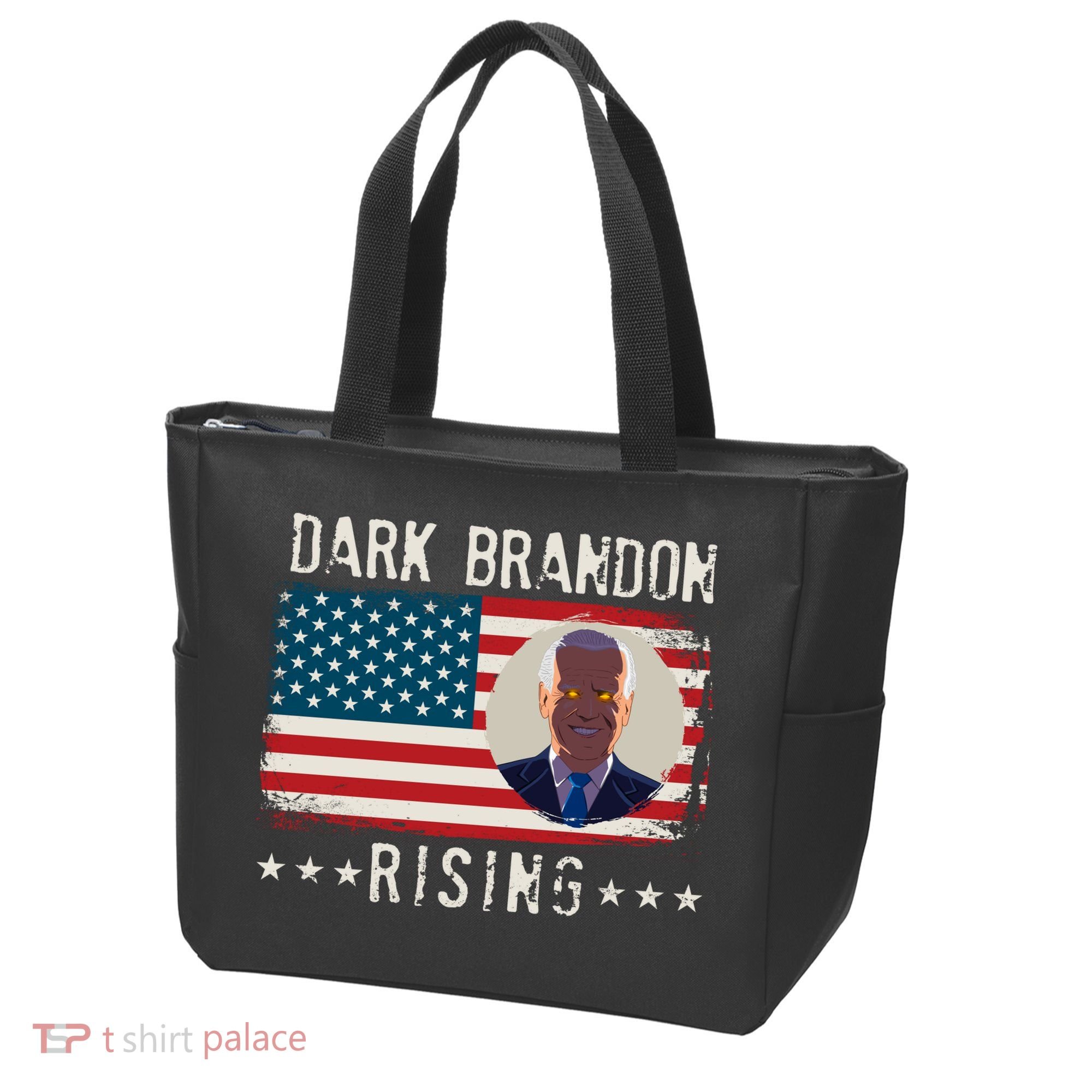 Dark Brandon Rising Anti Joe Biden Distressed USA American Flag Tote Bag