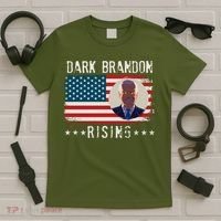 Dark Brandon Rising Anti Joe Biden Distressed USA American Flag T-Shirt thumb 5