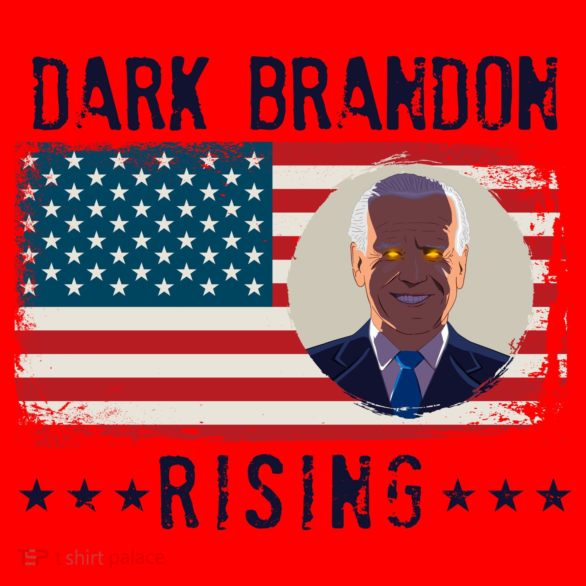 Dark Brandon Rising Anti Joe Biden Distressed USA American Flag Santa Hat