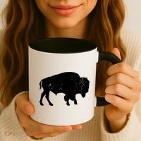 Distressed Buffalo Retro Bison Animal Lover Men Women Dad Coffee Mug thumb 3