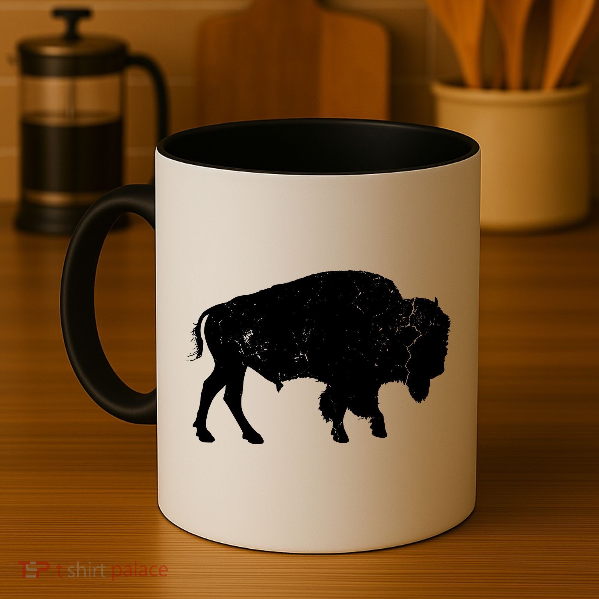 Distressed Buffalo Retro Bison Animal Lover Men Women Dad Coffee Mug