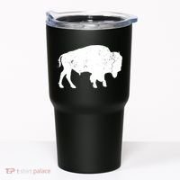 Distressed Buffalo Retro Bison Animal Lover Men Women Dad Tumbler thumb 0