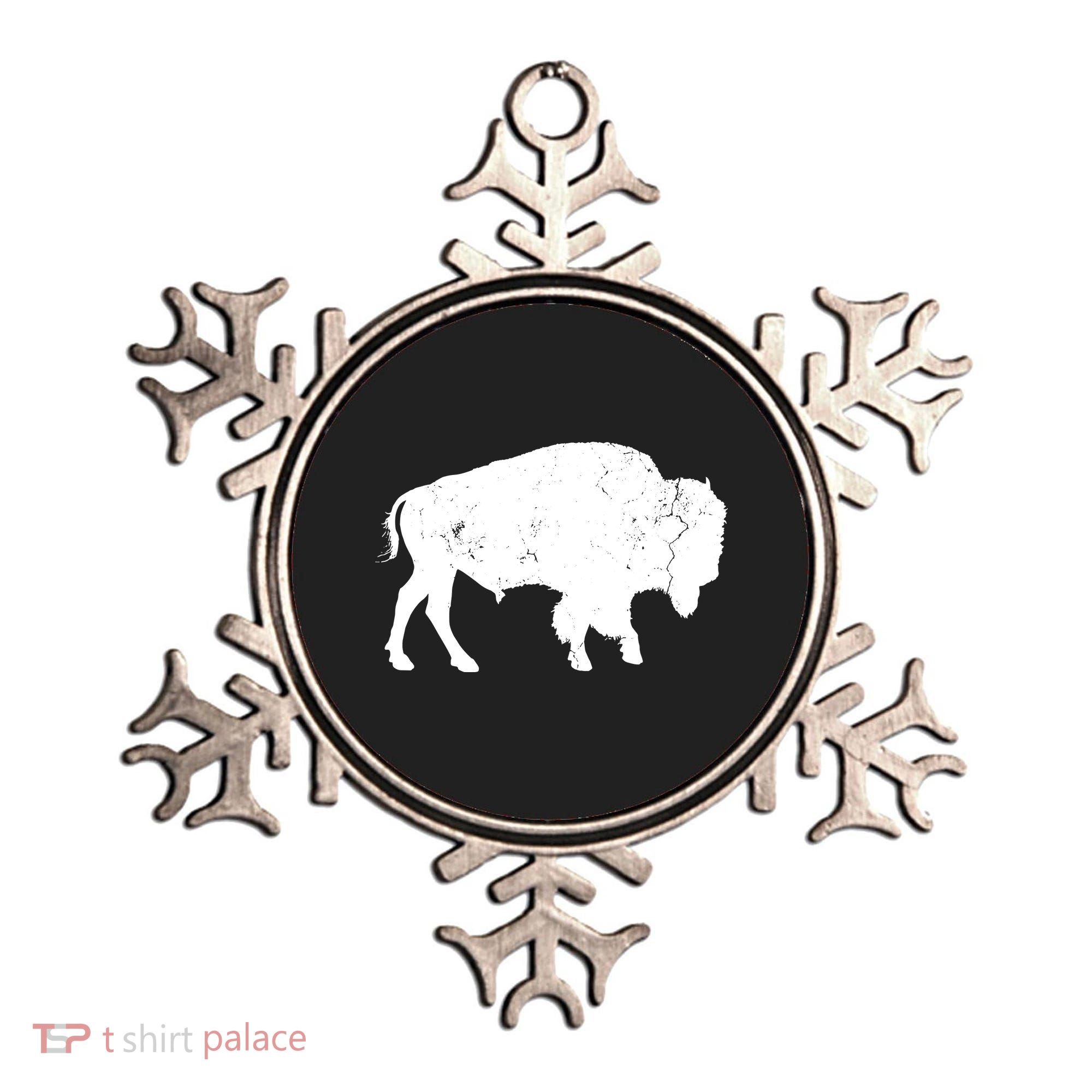 Distressed Buffalo Retro Bison Animal Lover Men Women Dad Ornament