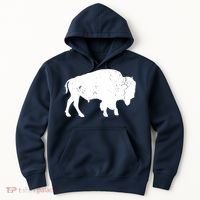 Distressed Buffalo Retro Bison Animal Lover Men Women Dad Hoodie thumb 0