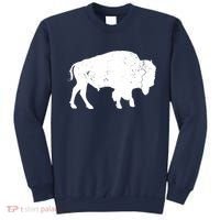 Distressed Buffalo Retro Bison Animal Lover Men Women Dad Sweatshirt thumb 0