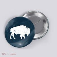 Distressed Buffalo Retro Bison Animal Lover Men Women Dad Button thumb 0