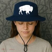 Distressed Buffalo Retro Bison Animal Lover Men Women Dad Bucket Hat thumb 3