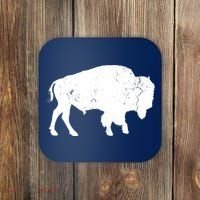 Distressed Buffalo Retro Bison Animal Lover Men Women Dad Coaster thumb 0