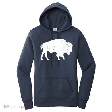 Distressed Buffalo Retro Bison Animal Lover Men Women Dad Women's Hoodie