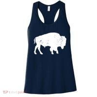 Distressed Buffalo Retro Bison Animal Lover Men Women Dad Women's Tank Top thumb 0
