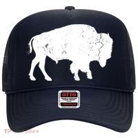 Distressed Buffalo Retro Bison Animal Lover Men Women Dad Hat thumb 0