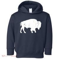 Distressed Buffalo Retro Bison Animal Lover Men Women Dad Toddler Hoodie thumb 0