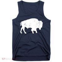 Distressed Buffalo Retro Bison Animal Lover Men Women Dad Tank Top thumb 0