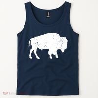 Distressed Buffalo Retro Bison Animal Lover Men Women Dad Tank Top thumb 2