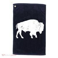 Distressed Buffalo Retro Bison Animal Lover Men Women Dad Golf Towel thumb 0