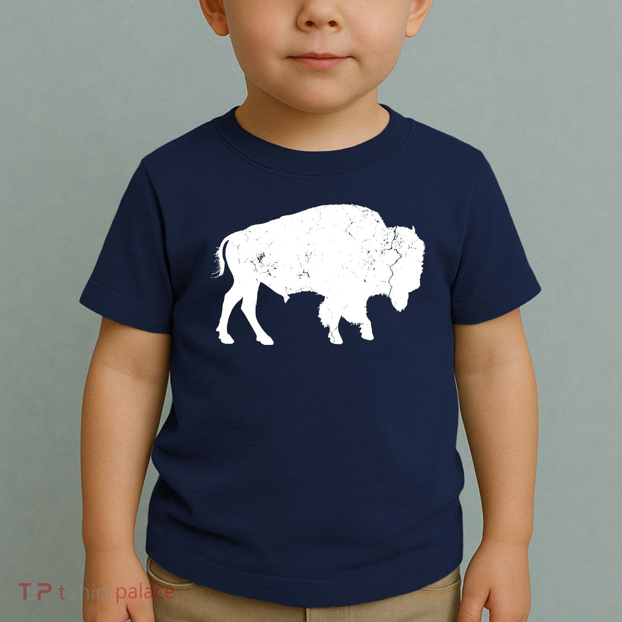 Distressed Buffalo Retro Bison Animal Lover Men Women Dad Toddler T-Shirt