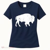 Distressed Buffalo Retro Bison Animal Lover Men Women Dad Women's T-Shirt thumb 0