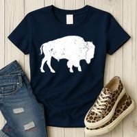Distressed Buffalo Retro Bison Animal Lover Men Women Dad Women's T-Shirt thumb 3