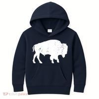 Distressed Buffalo Retro Bison Animal Lover Men Women Dad Kids Hoodie thumb 0