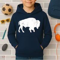 Distressed Buffalo Retro Bison Animal Lover Men Women Dad Kids Hoodie thumb 2