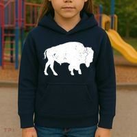 Distressed Buffalo Retro Bison Animal Lover Men Women Dad Kids Hoodie thumb 3