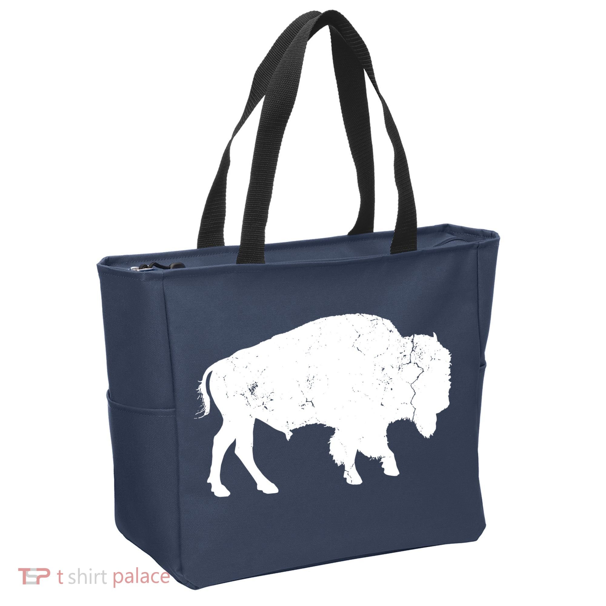 Distressed Buffalo Retro Bison Animal Lover Men Women Dad Tote Bag