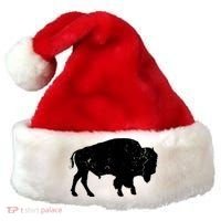 Distressed Buffalo Retro Bison Animal Lover Men Women Dad Santa Hat thumb 0