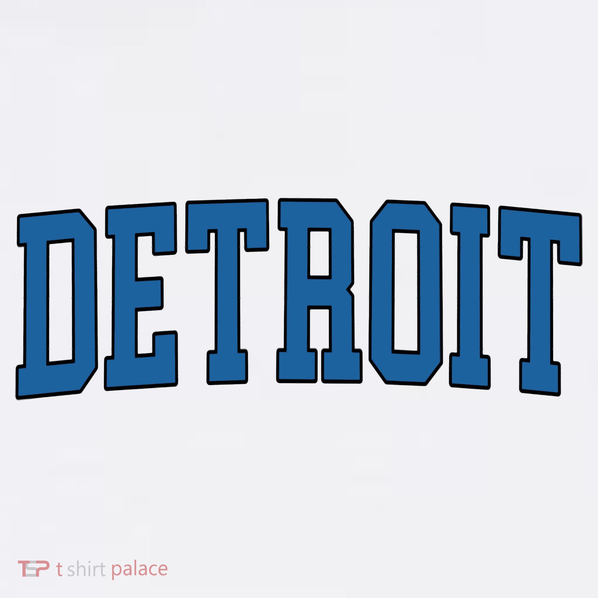Detroit Blue Retro Vintage Distressed Arched Text T-Shirt