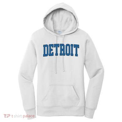 Detroit Blue Retro Vintage Distressed Arched Text Women's Hoodie