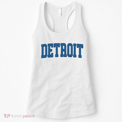 Detroit Blue Retro Vintage Distressed Arched Text Women's Tank Top