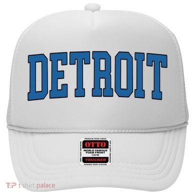 Detroit Blue Retro Vintage Distressed Arched Text Hat