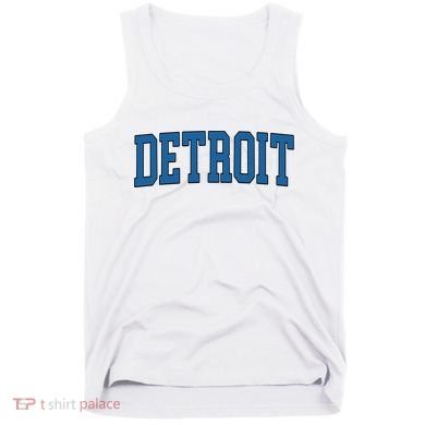 Detroit Blue Retro Vintage Distressed Arched Text Tank Top