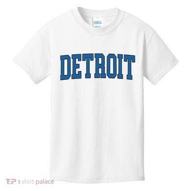 Detroit Blue Retro Vintage Distressed Arched Text Kids T-Shirt
