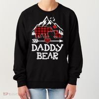 Daddy Bear , Red Buffalo Plaid Daddy Bear Pajama T Women's Sweatshirt thumb 0
