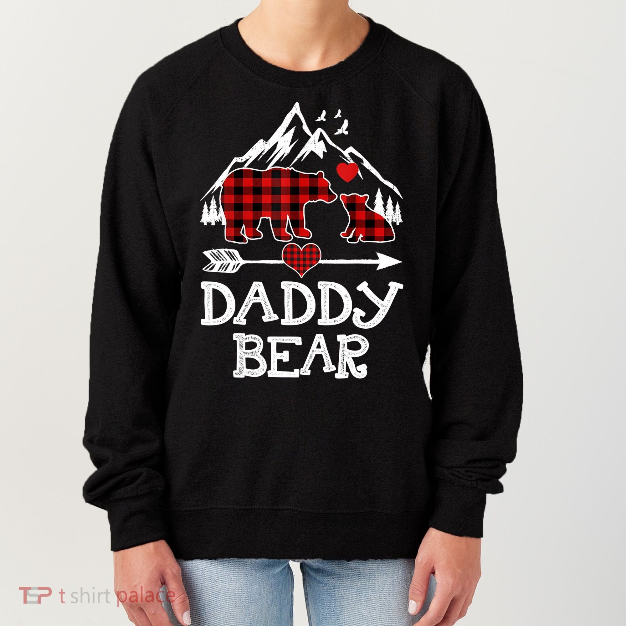 Daddy Bear , Red Buffalo Plaid Daddy Bear Pajama T Women's Sweatshirt