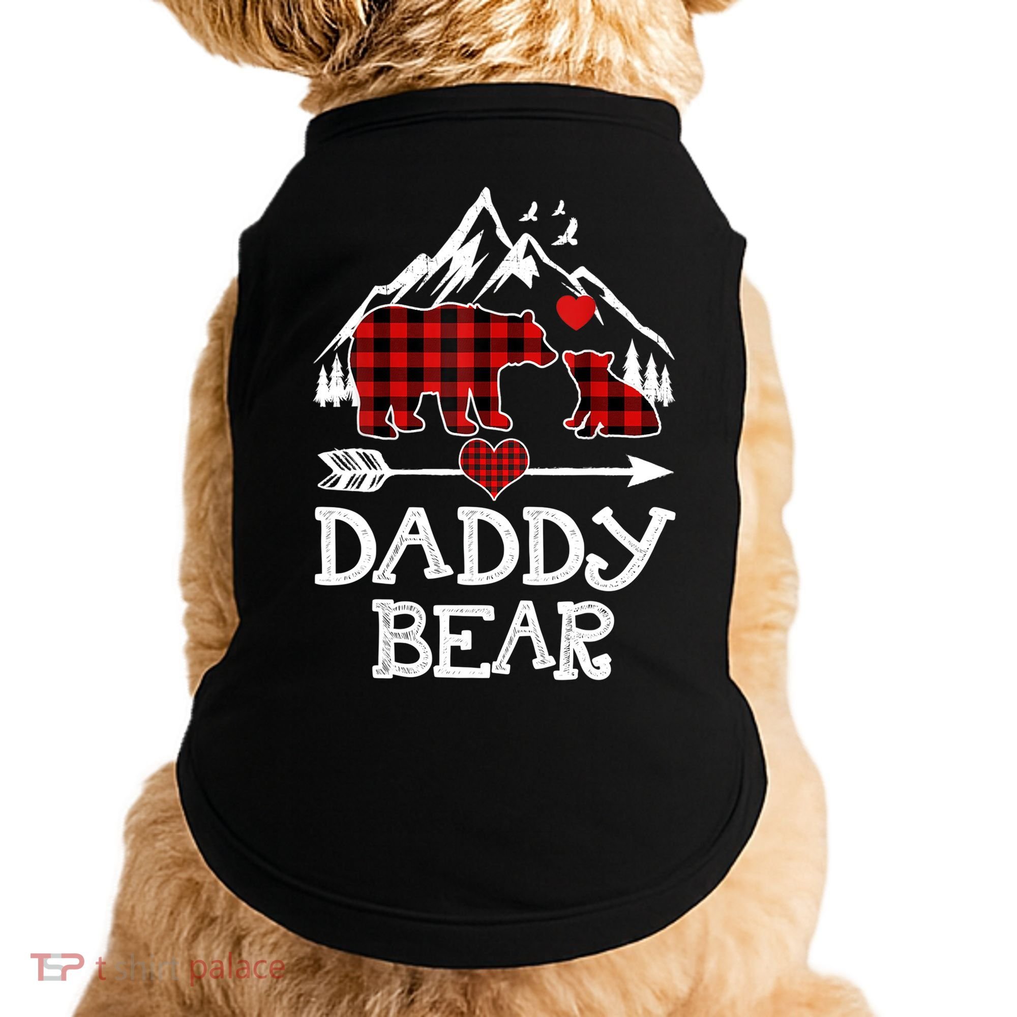 Daddy Bear , Red Buffalo Plaid Daddy Bear Pajama T Doggie Tank