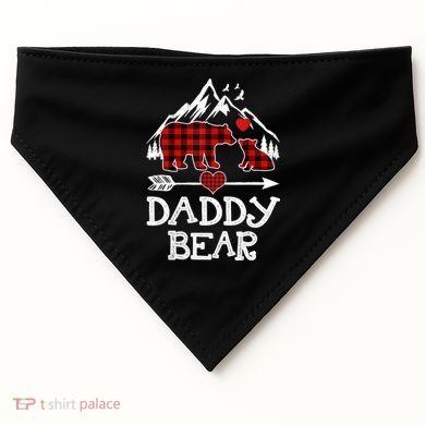 Daddy Bear , Red Buffalo Plaid Daddy Bear Pajama T USA-Made Doggie Bandana