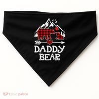 Daddy Bear , Red Buffalo Plaid Daddy Bear Pajama T USA-Made Doggie Bandana thumb 0