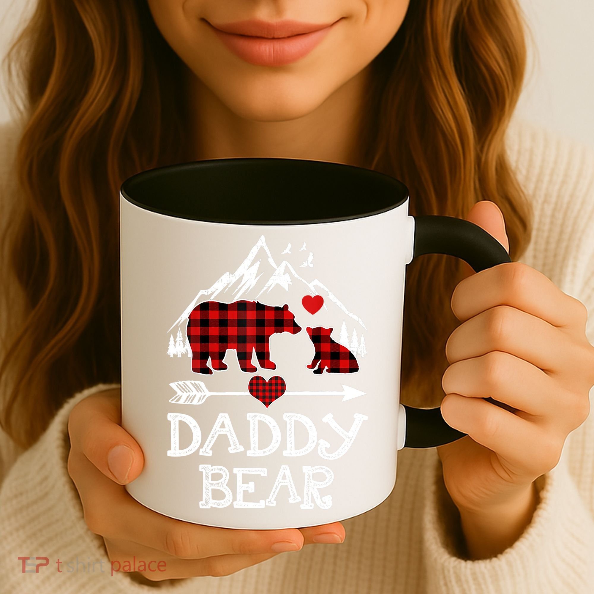 Daddy Bear , Red Buffalo Plaid Daddy Bear Pajama T Coffee Mug