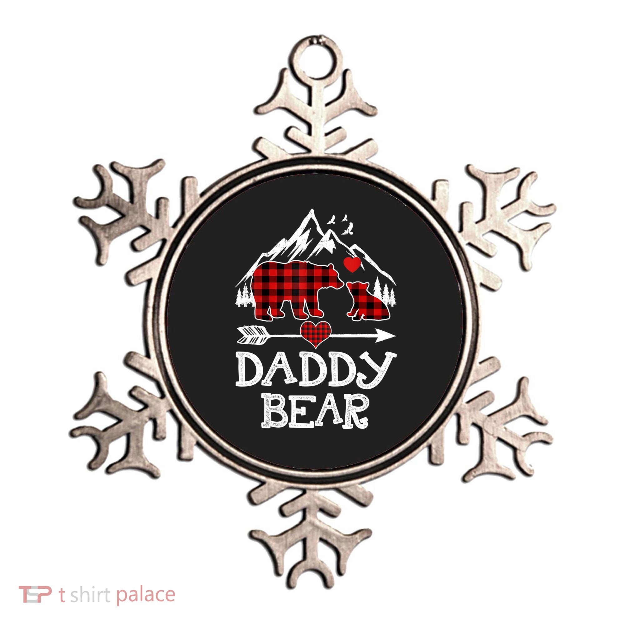 Daddy Bear , Red Buffalo Plaid Daddy Bear Pajama T Ornament