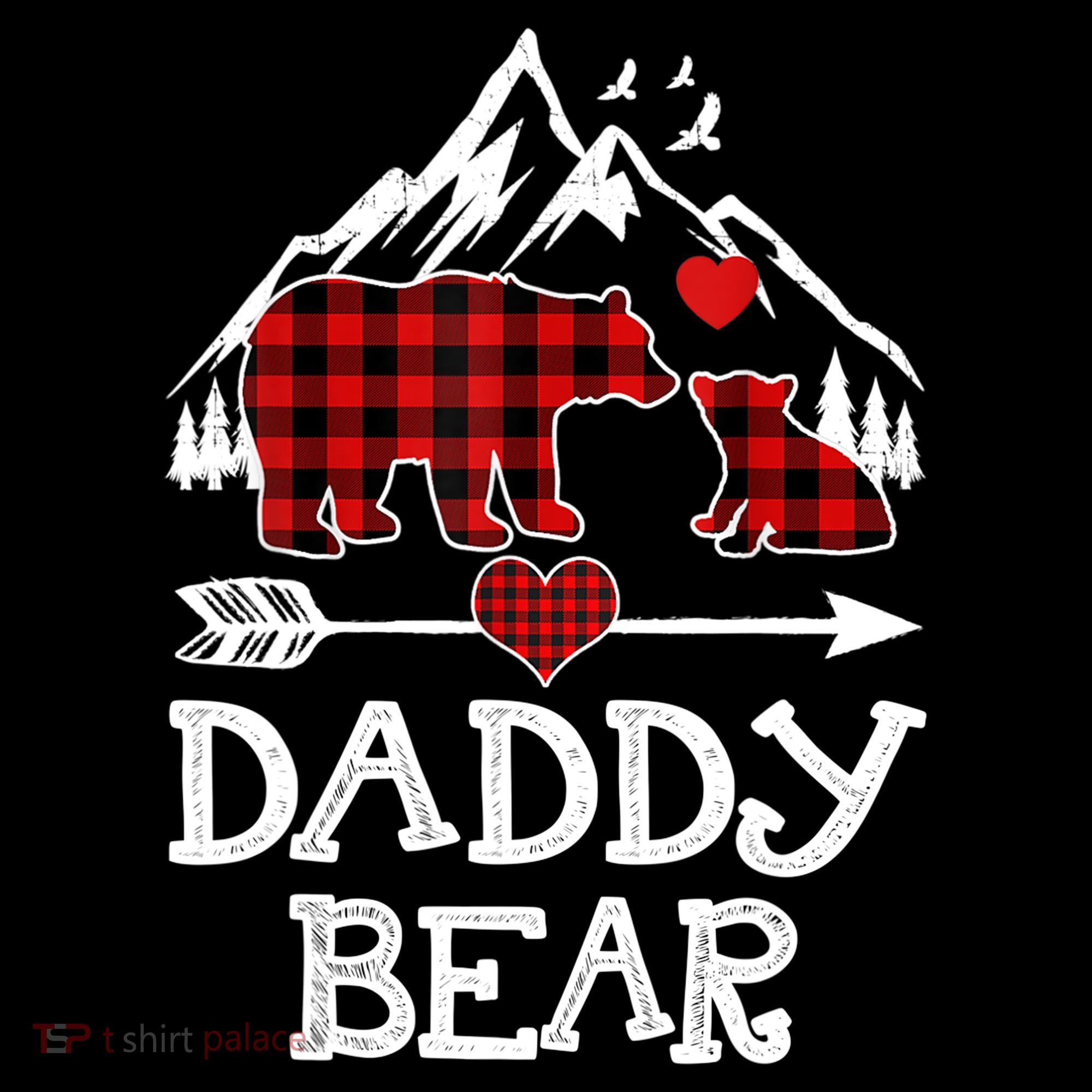 Daddy Bear , Red Buffalo Plaid Daddy Bear Pajama T Ornament