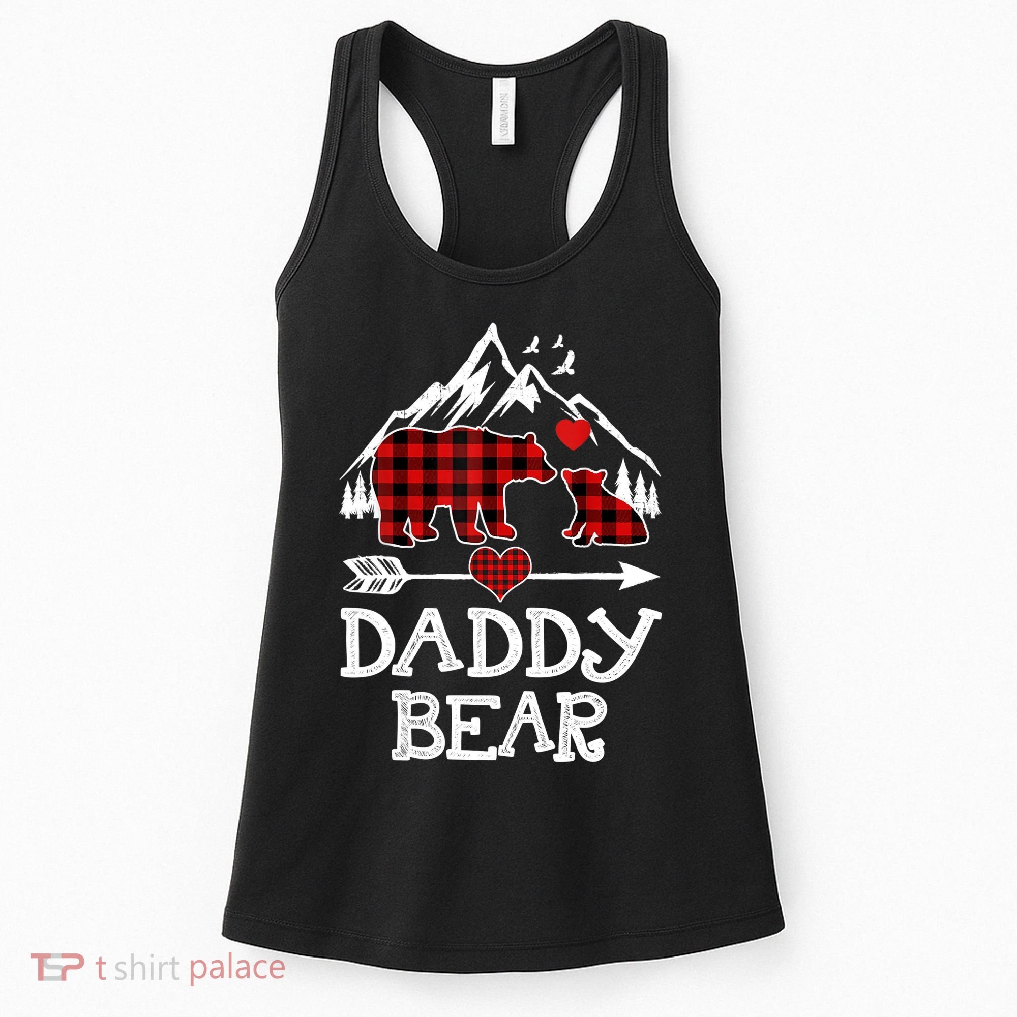 Daddy Bear , Red Buffalo Plaid Daddy Bear Pajama T Women's Tank Top
