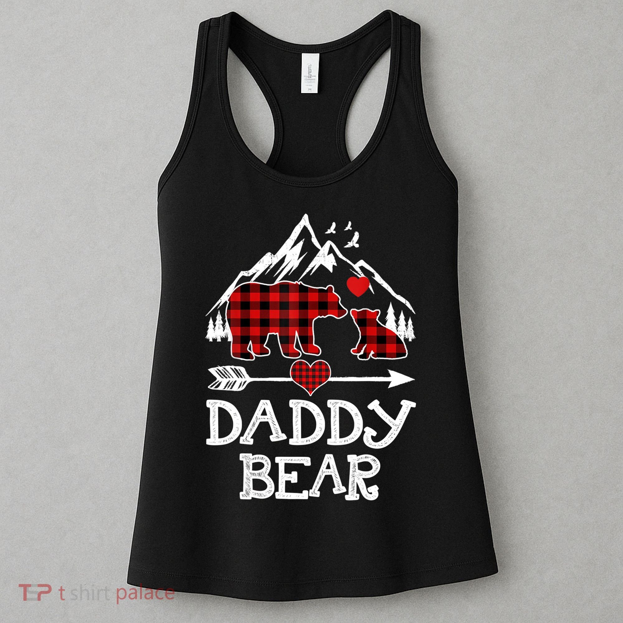 Daddy Bear , Red Buffalo Plaid Daddy Bear Pajama T Women's Tank Top