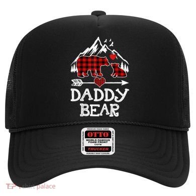 Daddy Bear , Red Buffalo Plaid Daddy Bear Pajama T Hat