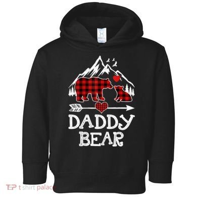 Daddy Bear , Red Buffalo Plaid Daddy Bear Pajama T Toddler Hoodie