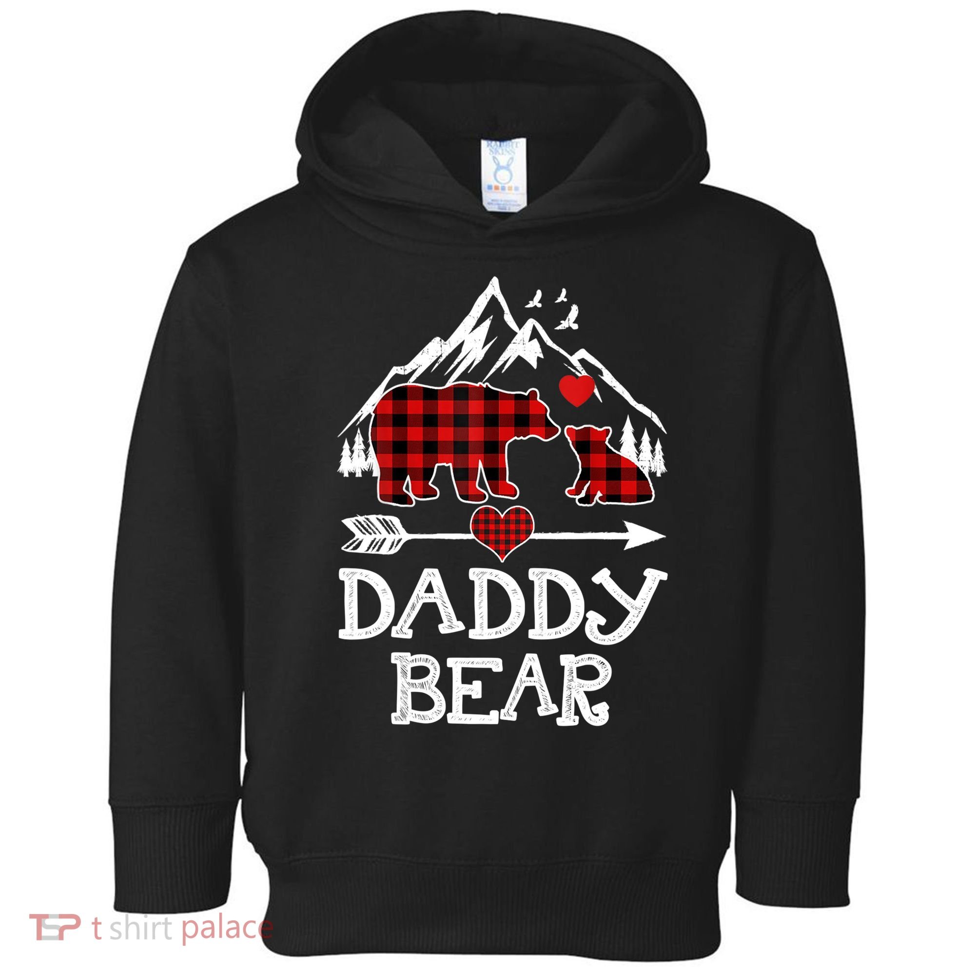 Daddy Bear , Red Buffalo Plaid Daddy Bear Pajama T Toddler Hoodie