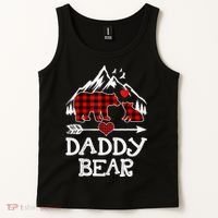 Daddy Bear , Red Buffalo Plaid Daddy Bear Pajama T Tank Top thumb 2